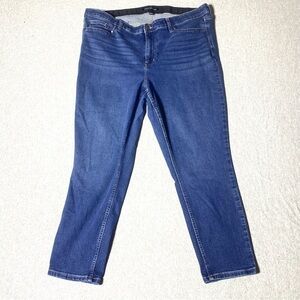 Calvin Klein Skinny Jeans Women's 20W Blue Crop Capri Stretch High Rise Denim